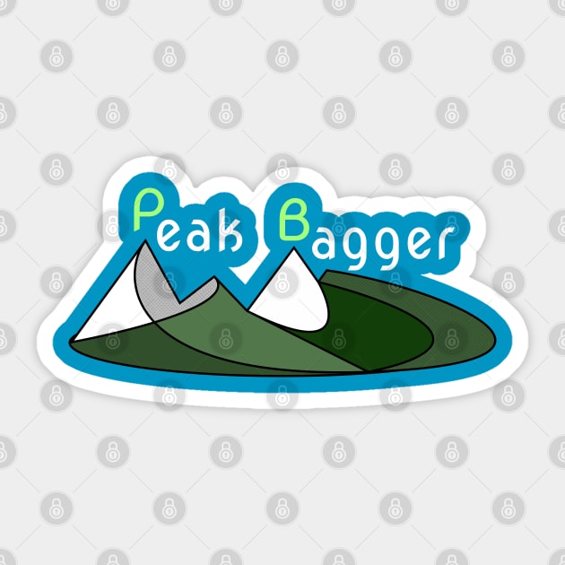 Peak Bagger- Modern Mountain Climbing Design Sticker by Davey's Designs